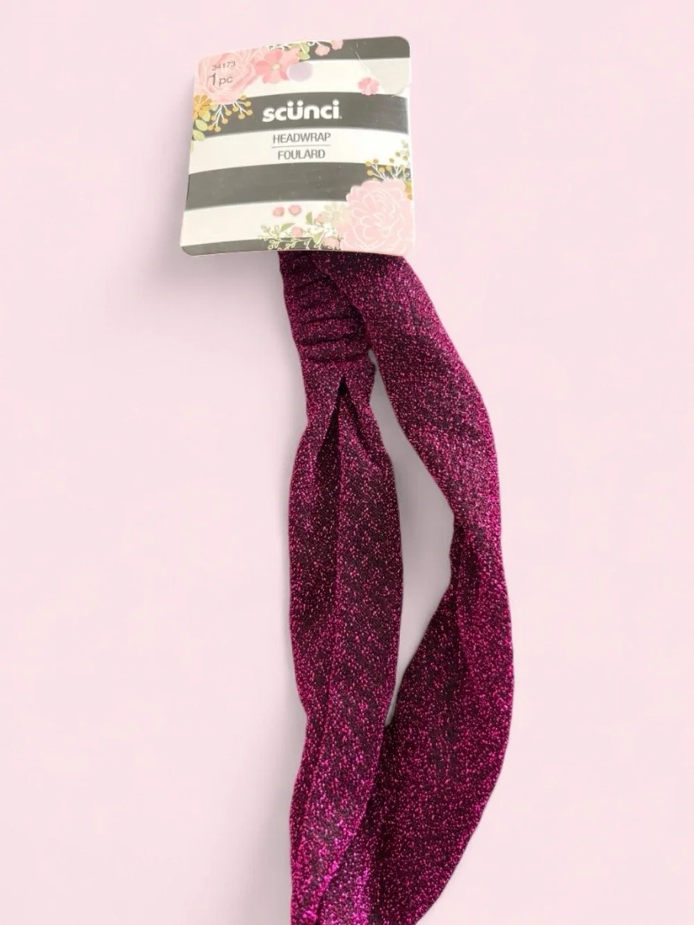 scünci Headwrap Headband & Jumbo Elastics 8ct Multicolor Animal Print Twist